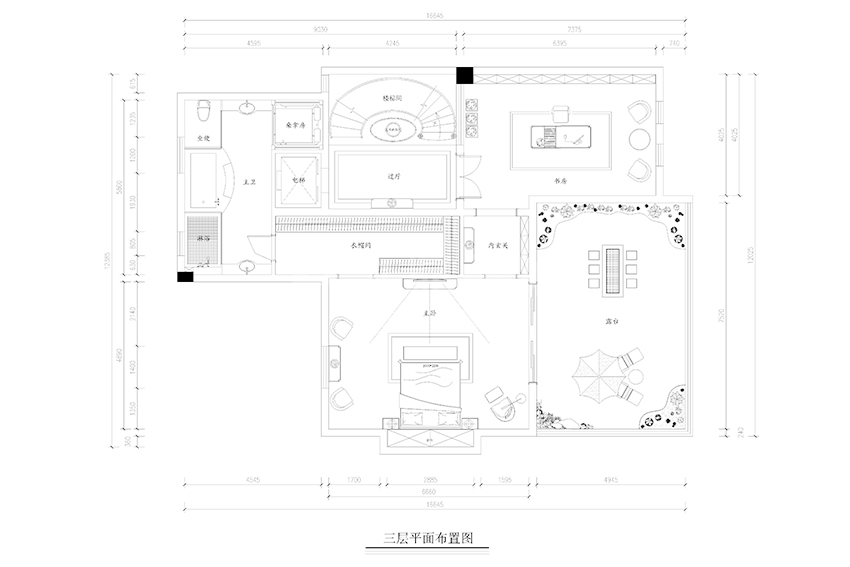三层平面布置图 三层平面布置图